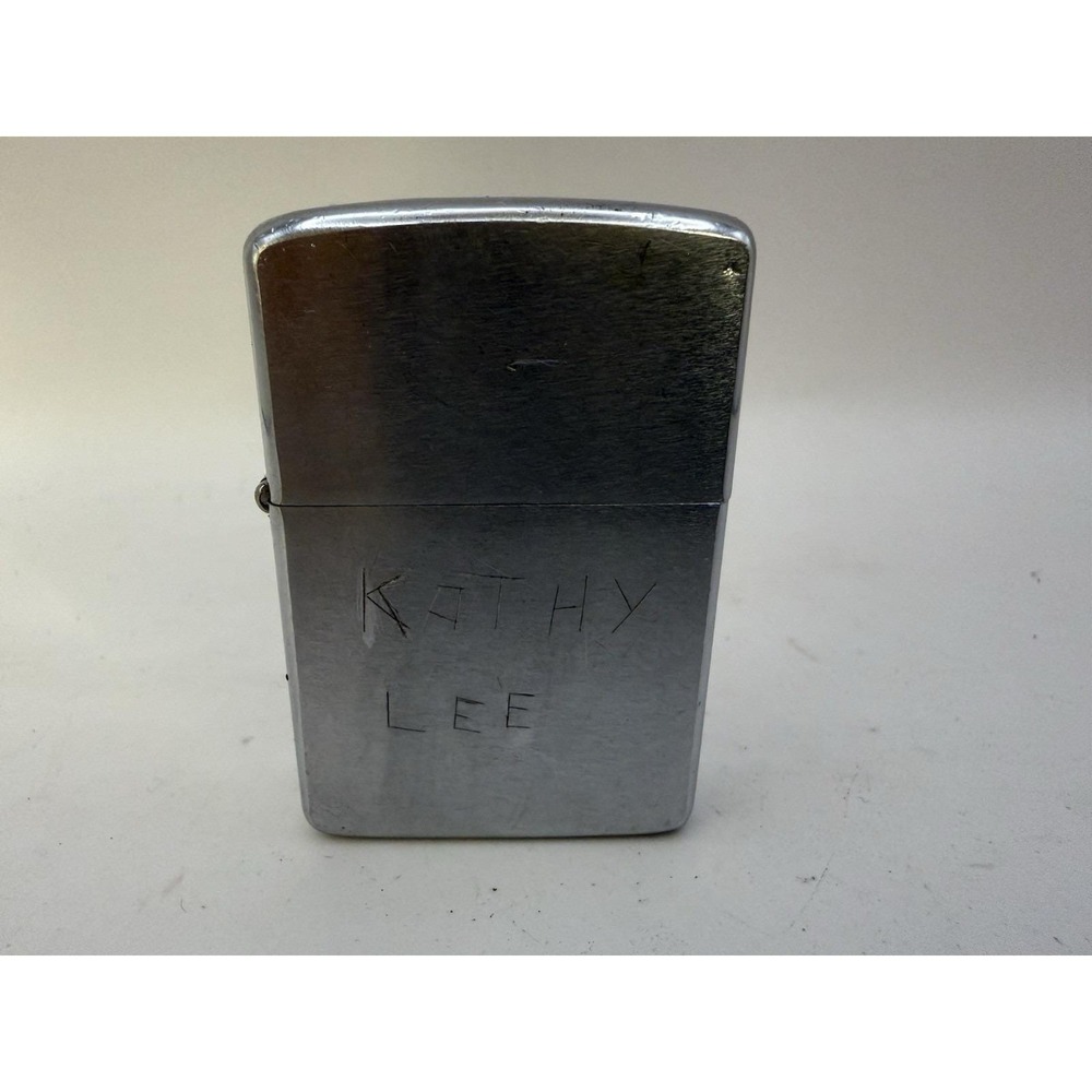 Vintage 1967 Zippo Lighter Vietnam Era – Engraved "I Love Kathy / Kathy Lee"